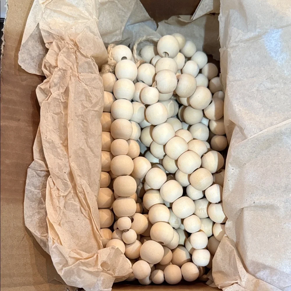 West Elm Natural Wooden Bead Garland